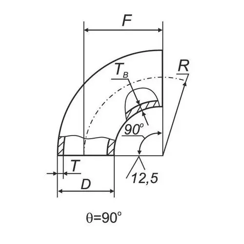 Отводы 90 в ВУС 15x21.3x3.2 мм 17Г1С ГОСТ 17375-2001