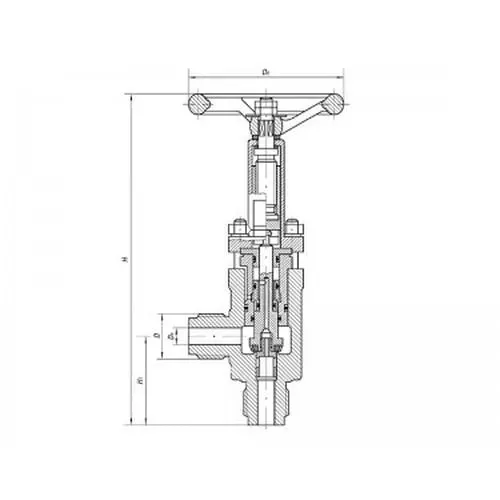Бронзовый запорный угловой штуцерный клапан 521-35.3247 (ИТШЛ.49121103) 