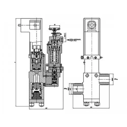 Нержавеющий запорный проходной штуцерный клапан с пневматическим управлением 521-35.3144-03  ИПЛT.49211116-03 